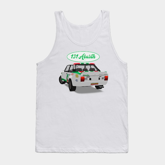 Fiat 131 Abarth Alitalia Back Tank Top by PjesusArt